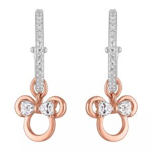 Disney Rebecca Icon Hook Silver and Rose Gold Mickey Mouse Dangle Earrings